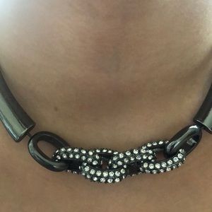 WHBM Pewter Choker +crystals